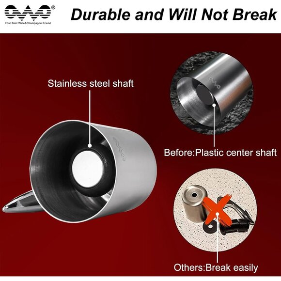 Stainless Steel Wine Bottle Stopper, Reusable Wine Saver with Silicone Seal, Dec - Picture 3 of 6